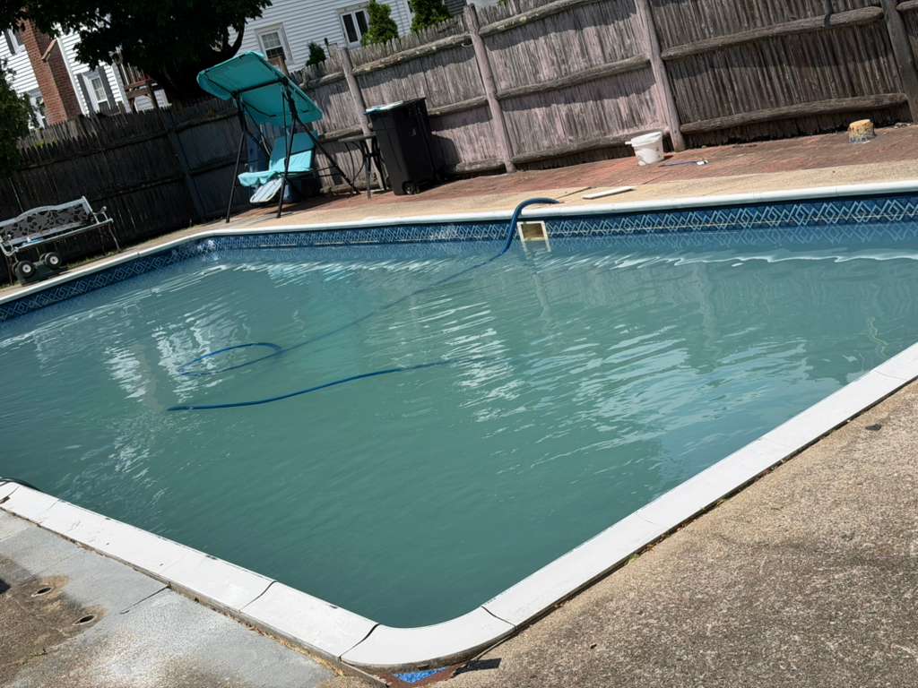 Green-to-clean opening — pool after opening and chemical balancing